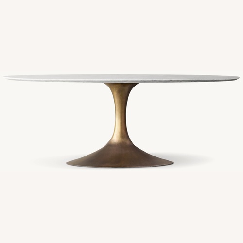 Used Restoration Hardware Custom Carrara Marble Dining Room Table for sale on AptDeco