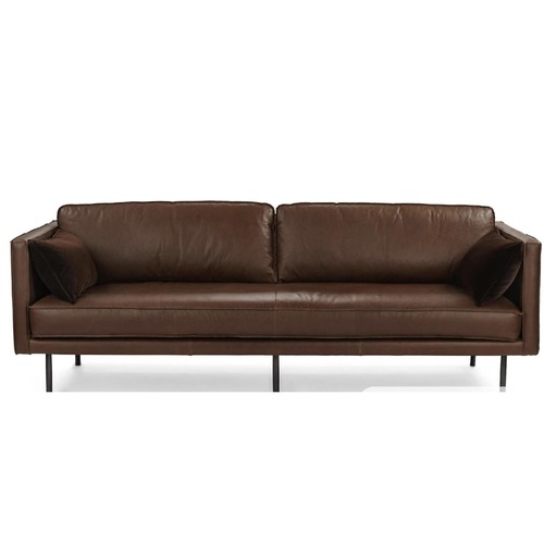 Used Article Capilano Charme Chocolat Leather Sofa for sale on AptDeco