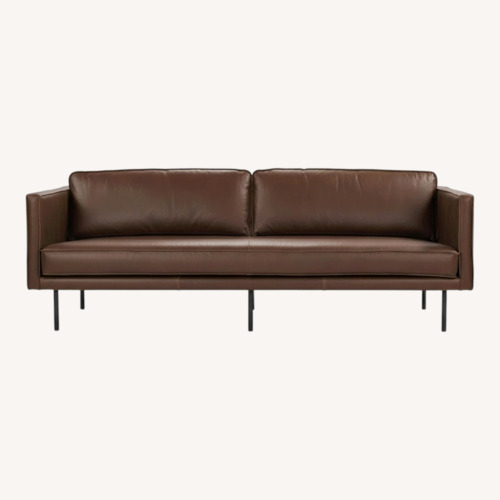 Used Article Capilano Charme Chocolat Leather Sofa for sale on AptDeco