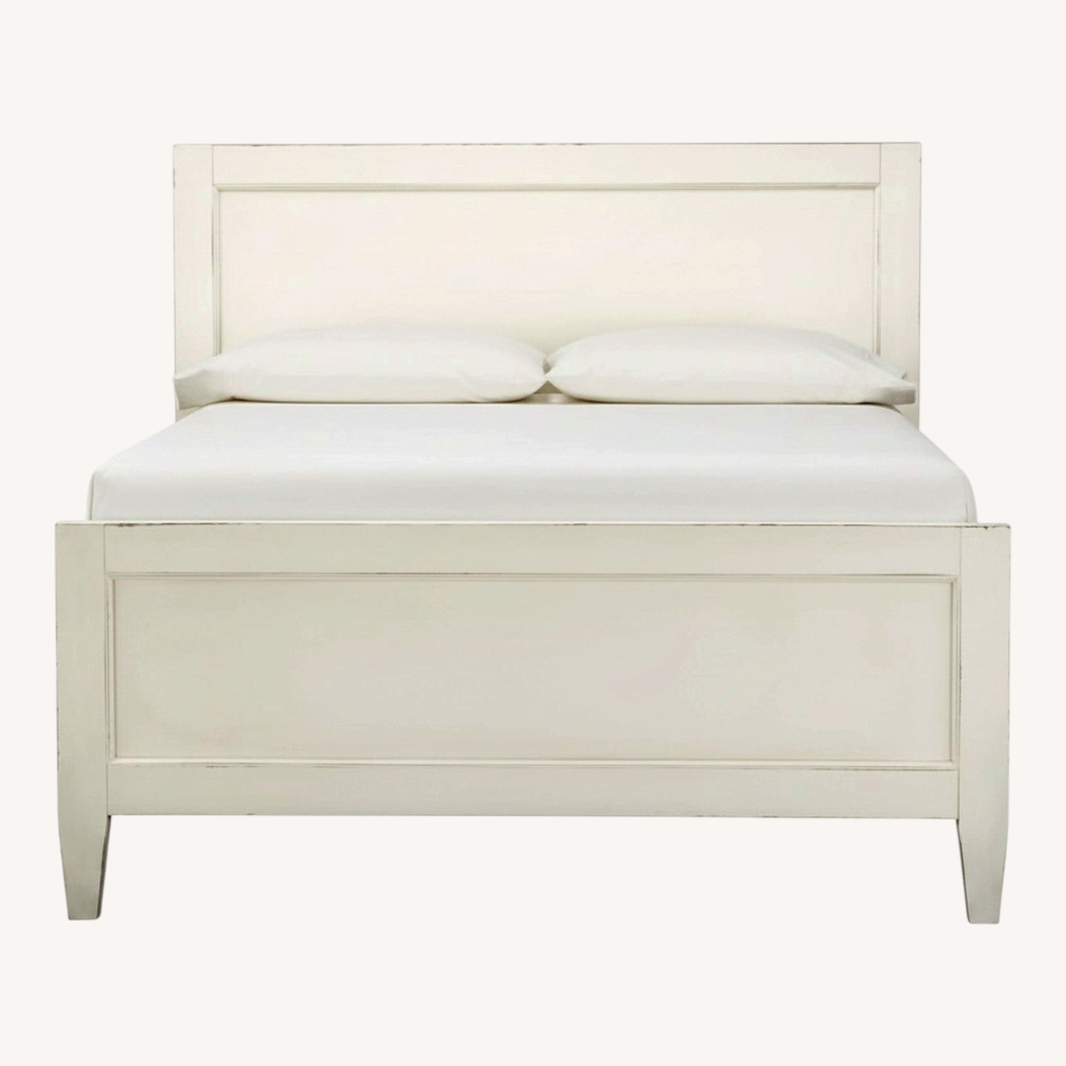 Crate & Barrel Harbor White Wood Queen Bed - image-0