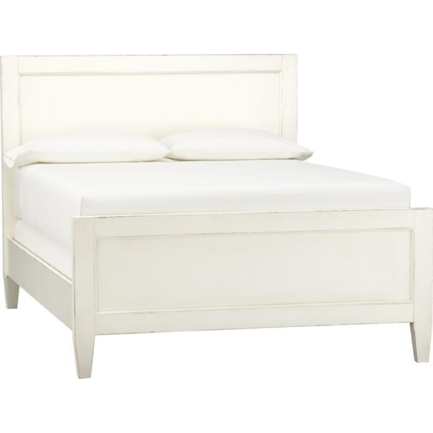 Crate & Barrel Harbor White Wood Queen Bed - image-3