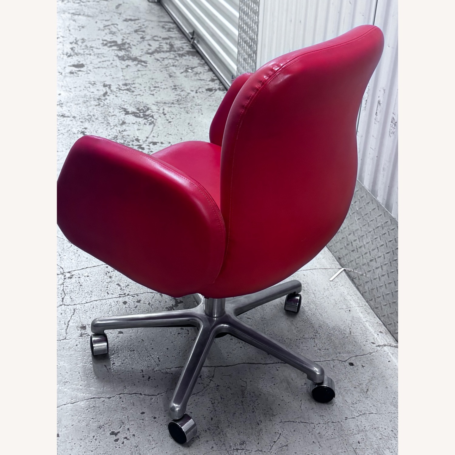 Vintage/Antique Red Leather Accent Chairs - image-3