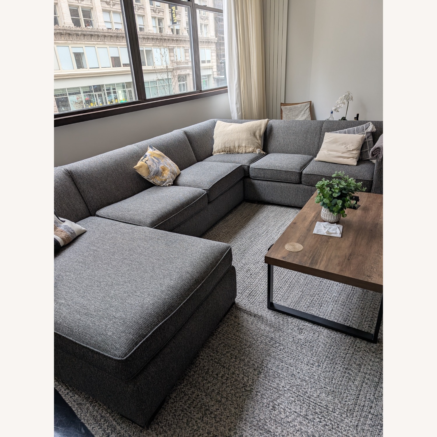 Grey 3 Piece Sectional Sofa - image-3