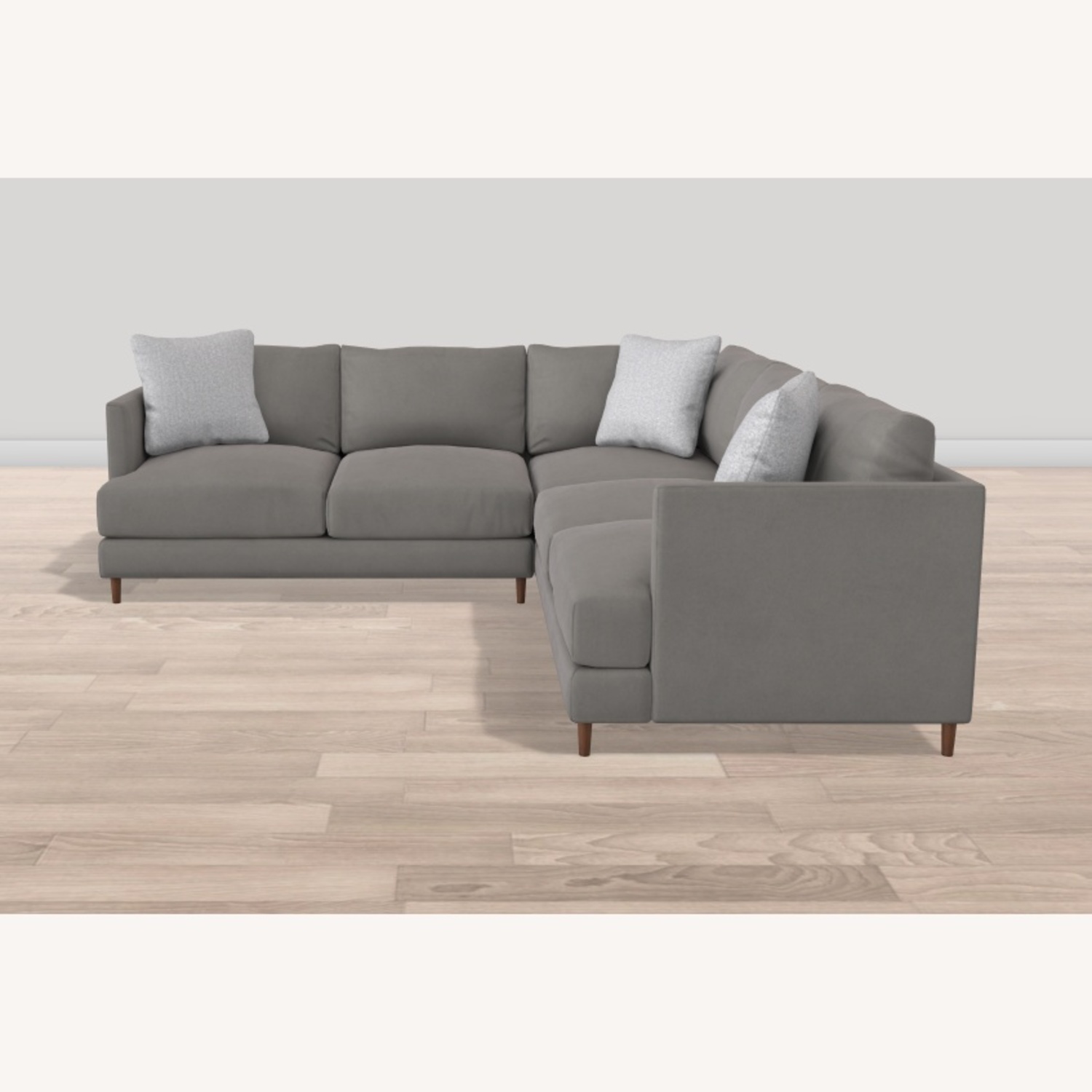 Living Spaces Adeline II Gray Sectional W Ottoman - image-8