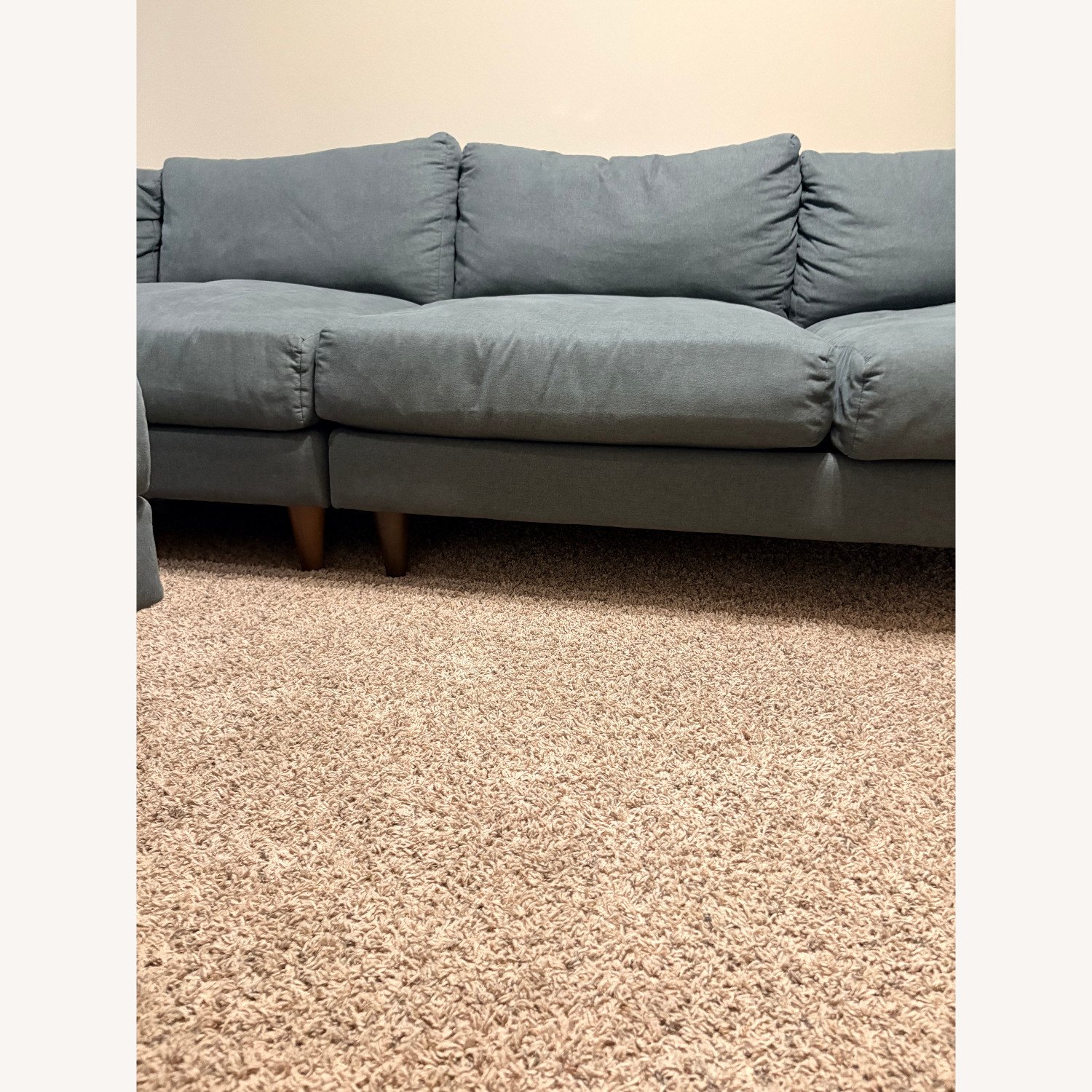 Living Spaces Adeline II Gray Sectional W Ottoman - image-6