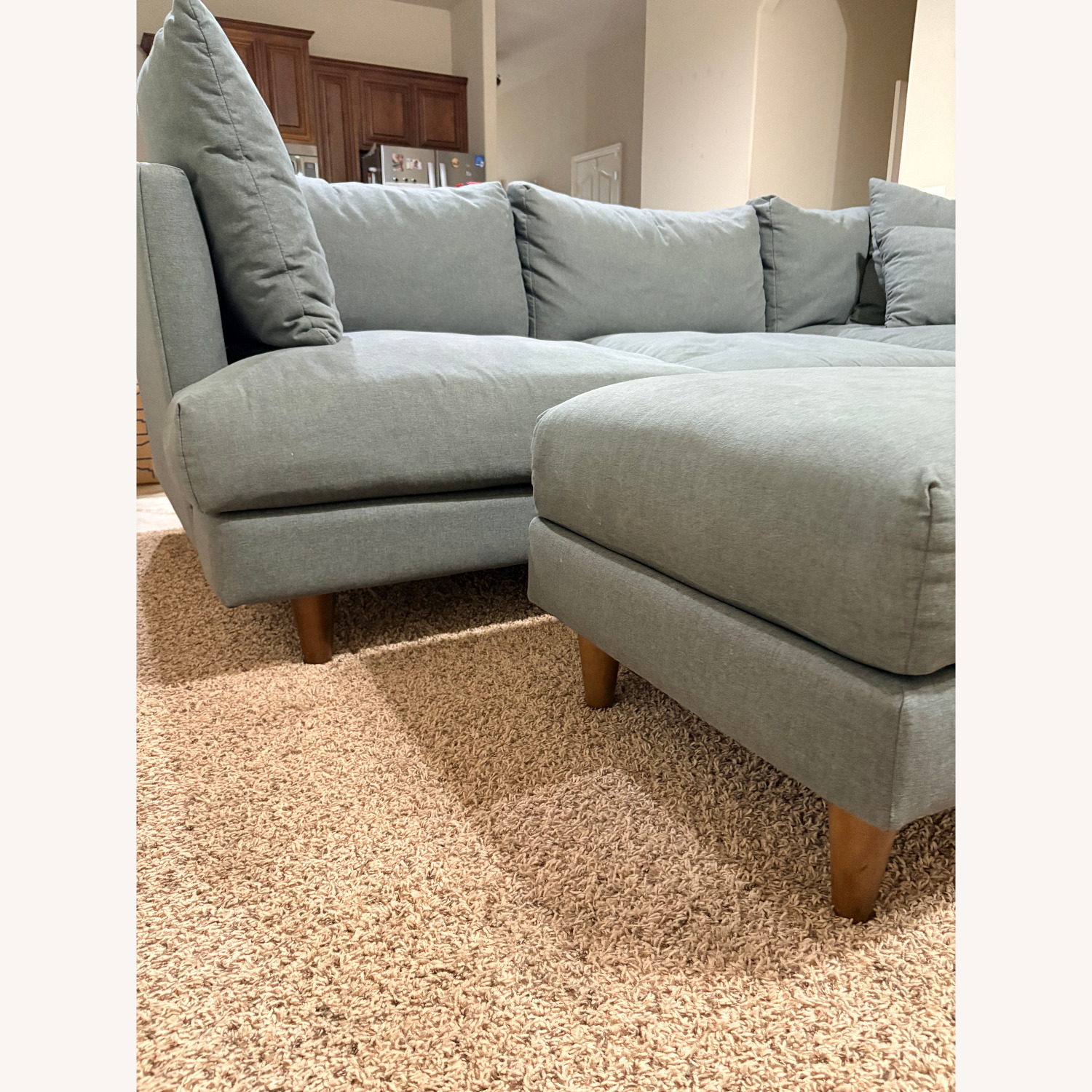 Living Spaces Adeline II Gray Sectional W Ottoman - image-4