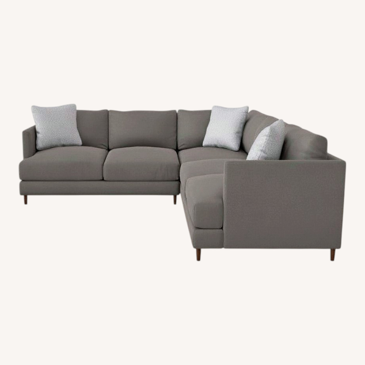 Living Spaces Adeline II Gray Sectional W Ottoman - image-0