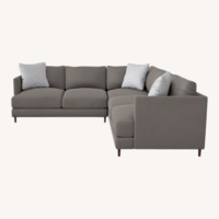 Living Spaces Adeline II Gray Sectional W Ottoman