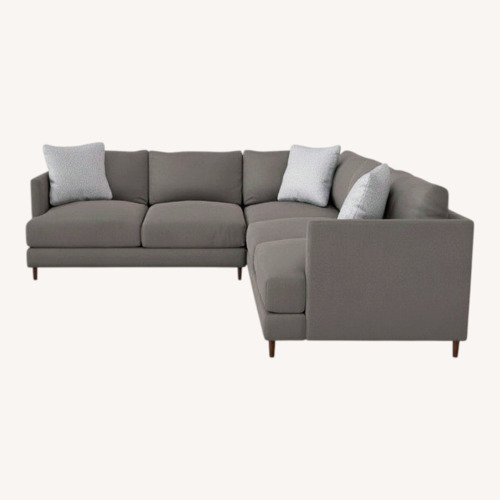 Used Living Spaces Adeline II Gray Sectional W Ottoman for sale on AptDeco