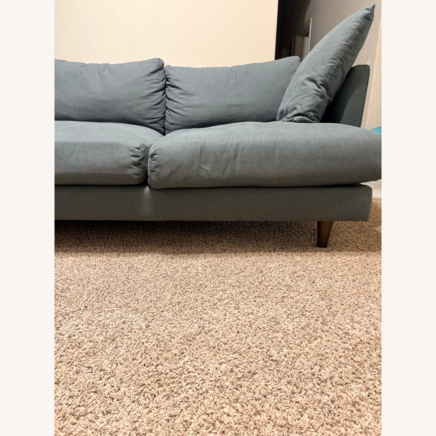 Living Spaces Adeline II Gray Sectional W Ottoman - image-7