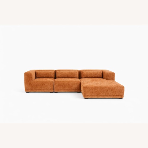 Used Boneless Orange Fabric 2 Piece Sectional for sale on AptDeco