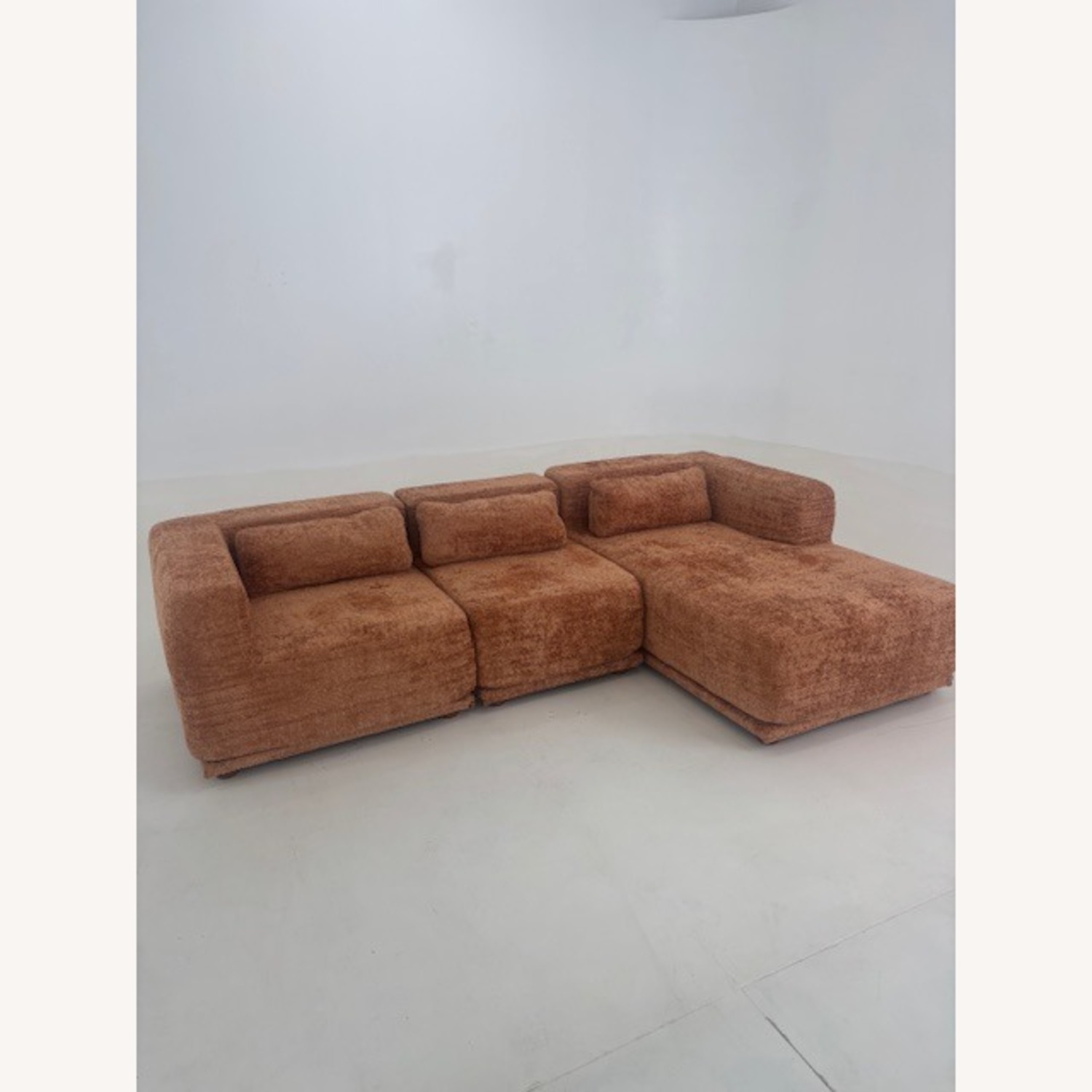Boneless Orange Fabric 2 Piece Sectional - image-3