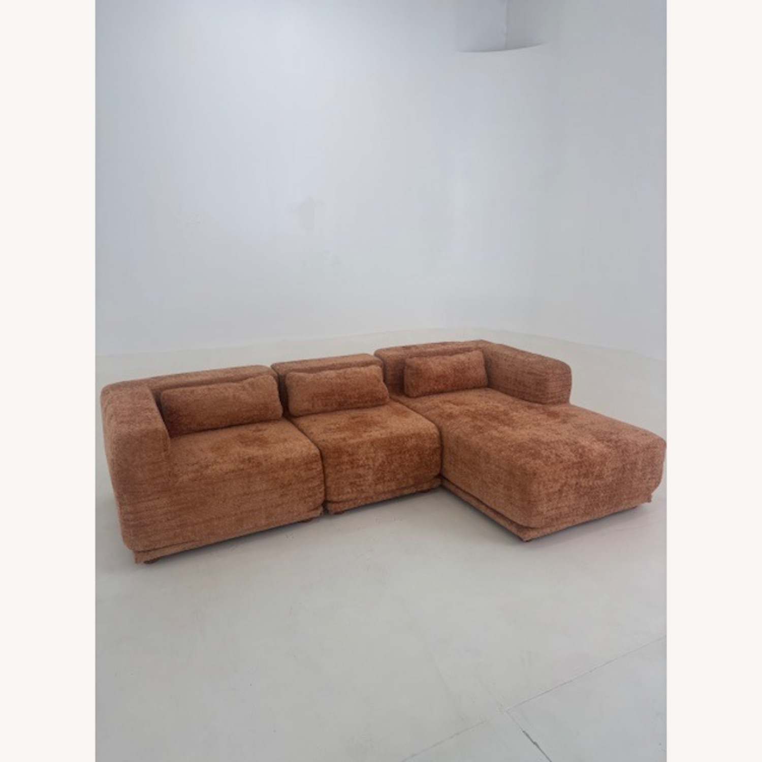 Boneless Orange Fabric 2 Piece Sectional - image-4