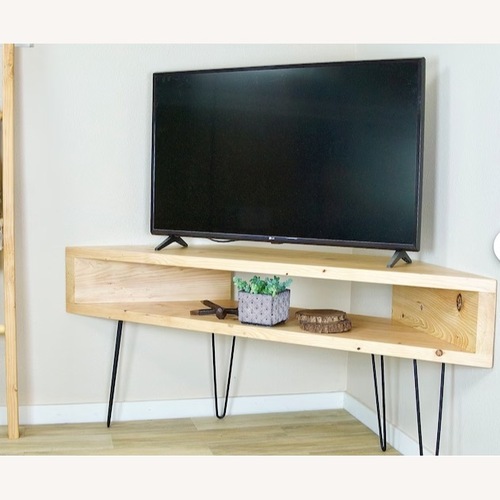 Used Corner TV Console With Hairpin Legs for sale on AptDeco