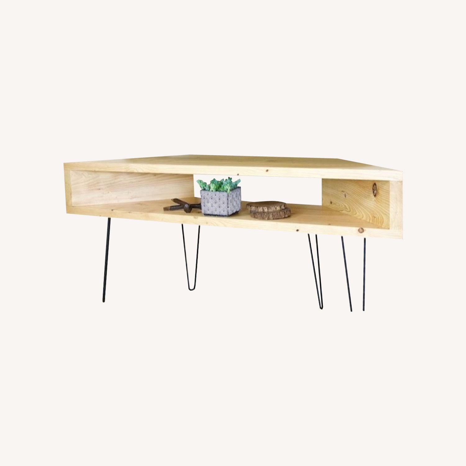 Corner TV Console With Hairpin Legs - image-4