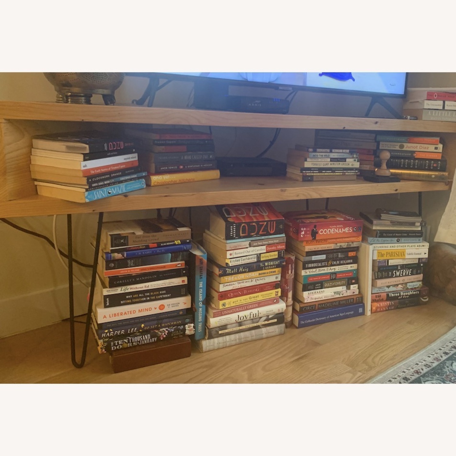 Corner TV Console With Hairpin Legs - image-3