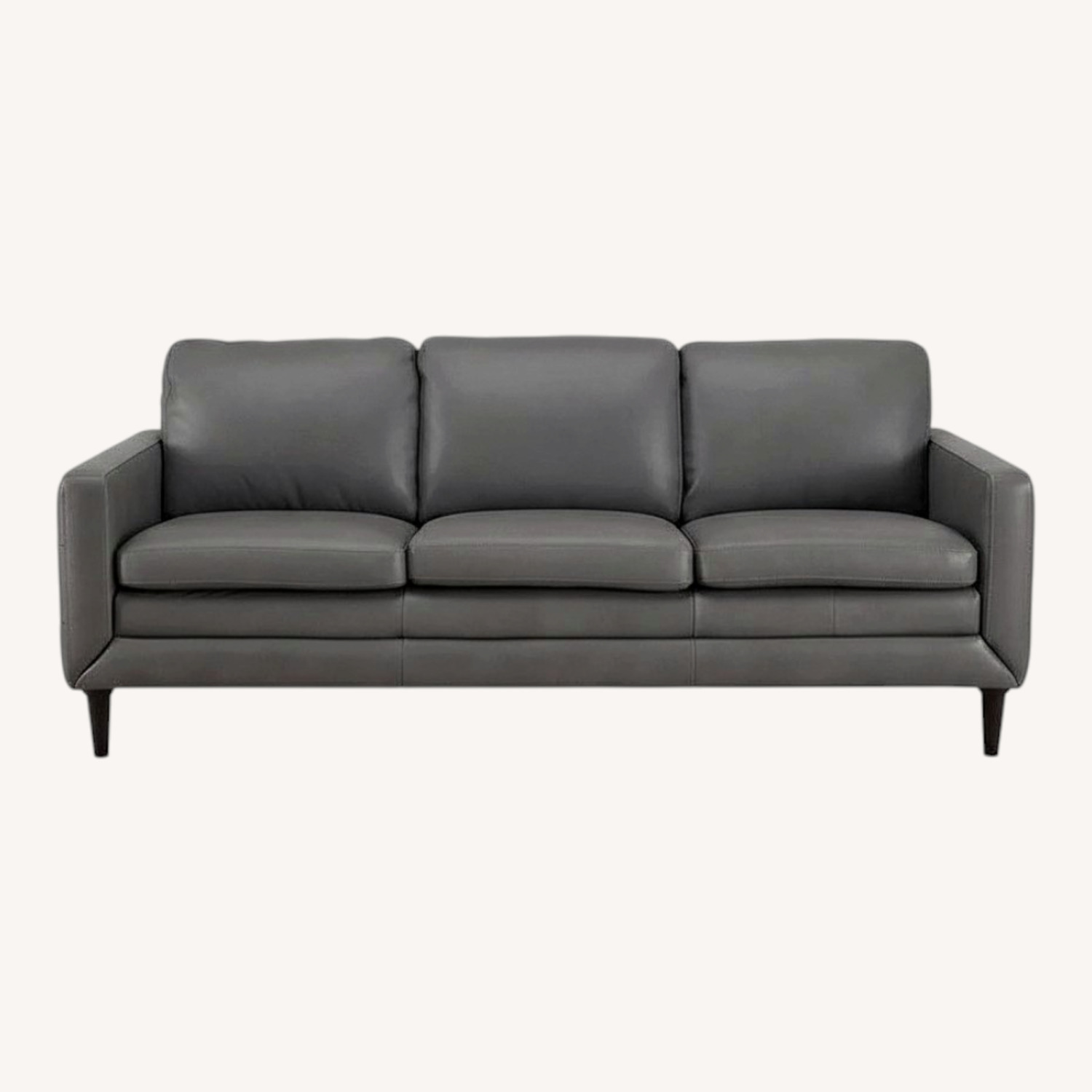 Macy's Locasta Gray Leather 3+ Seater Sofa - image-0