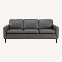 Macy's Locasta Gray Leather 3+ Seater Sofa