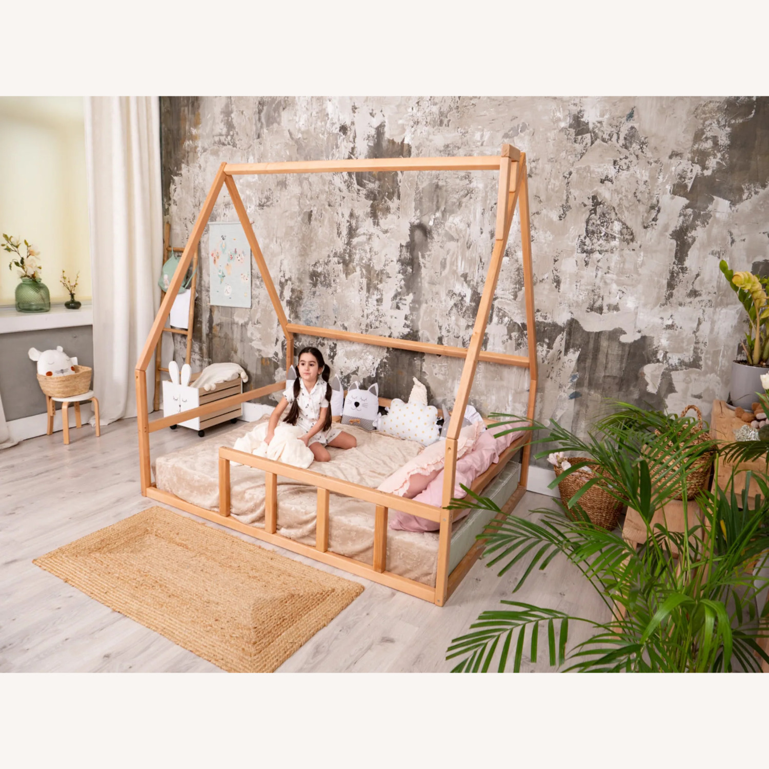 Montessori Floor Bed W Slats - image-1