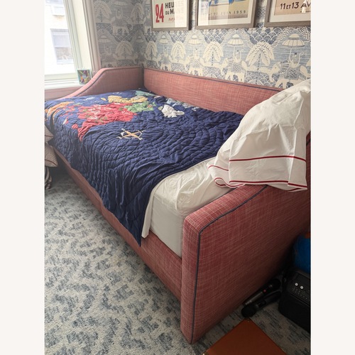 Used Custom Fabric Twin Daybed Red Fabric Daybed for sale on AptDeco