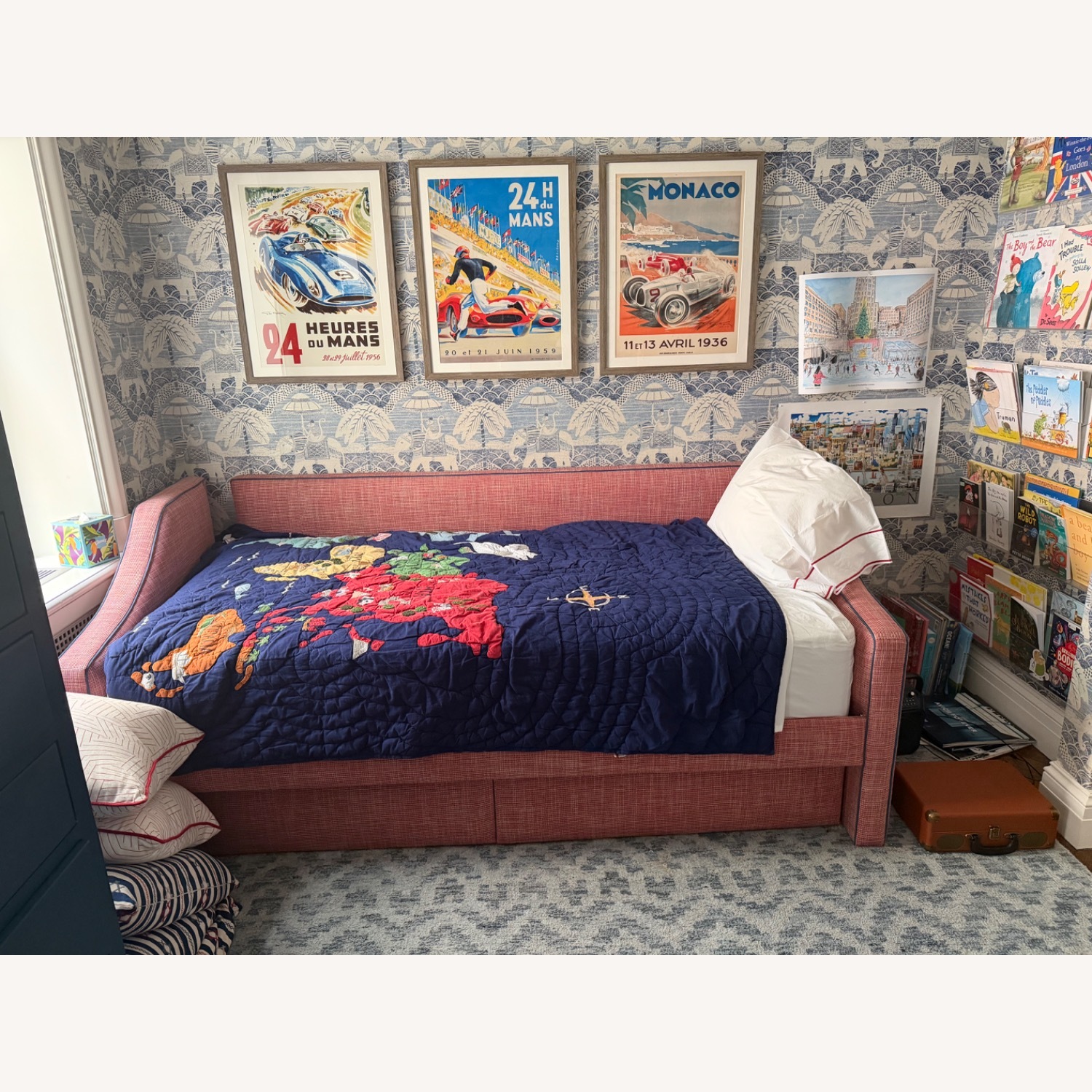 Custom Fabric Twin Daybed Red Fabric Daybed - image-3