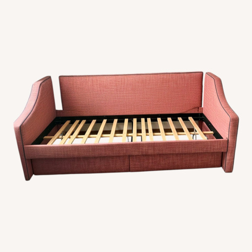 Used Custom Fabric Twin Daybed Red Fabric Daybed for sale on AptDeco