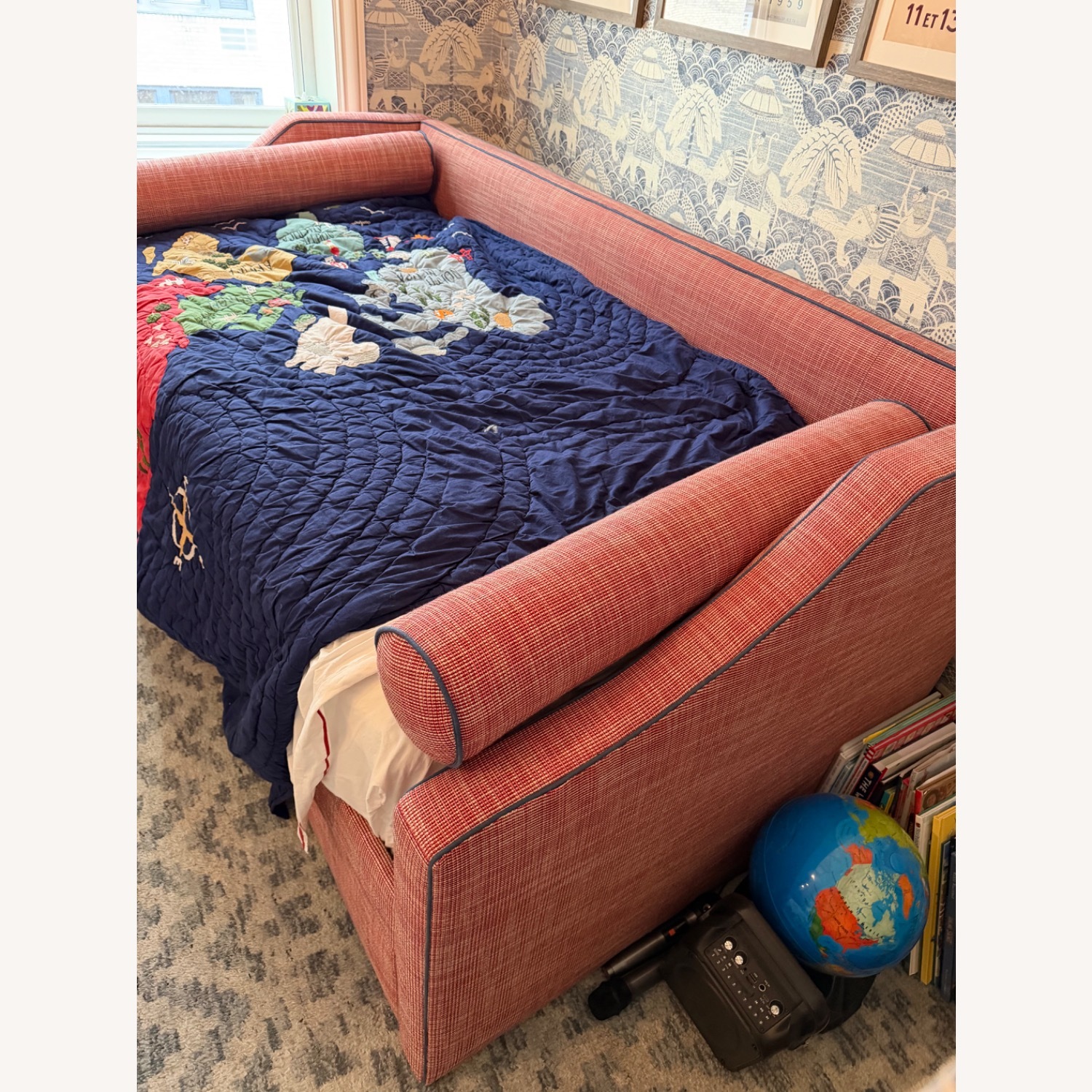 Custom Fabric Twin Daybed Red Fabric Daybed - image-2