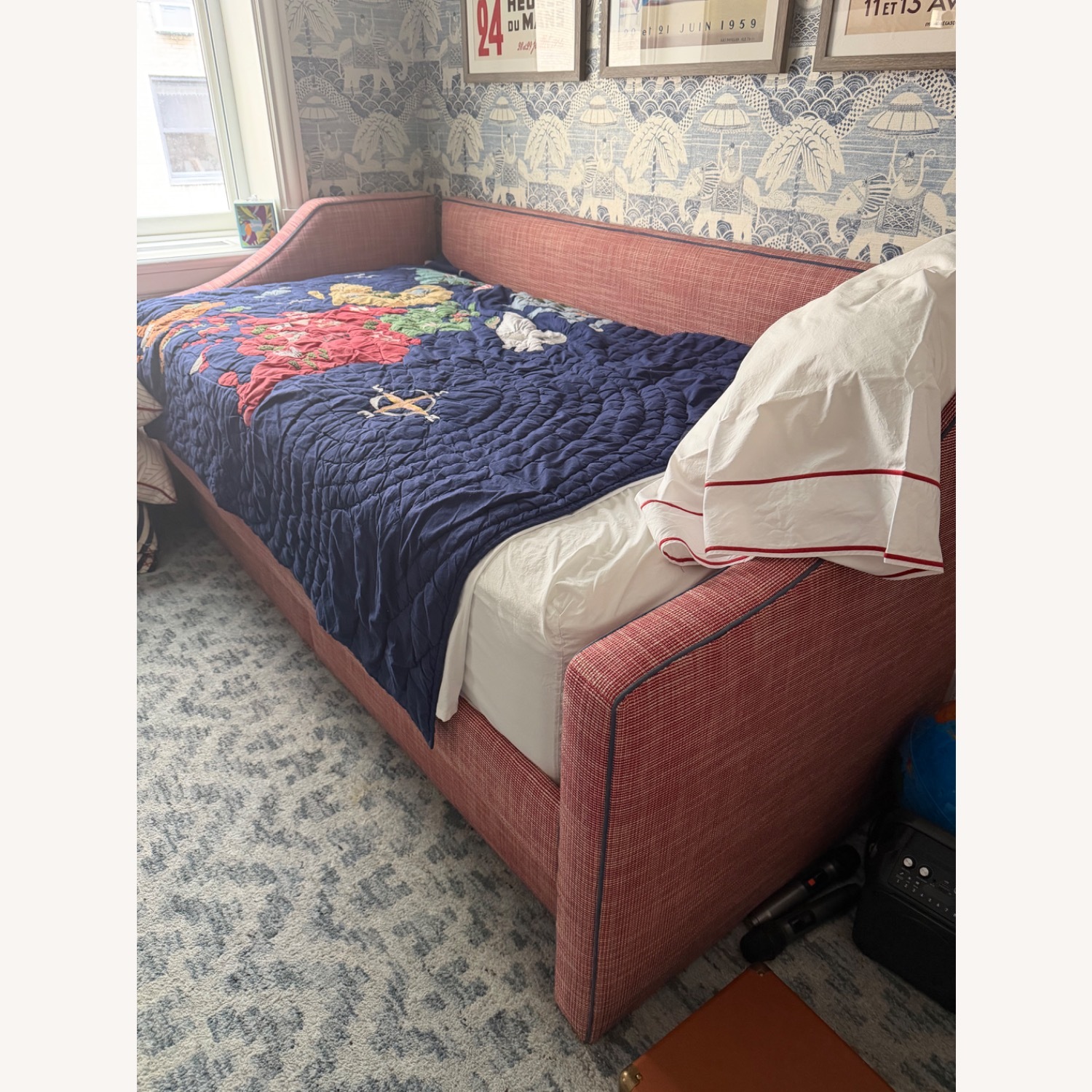Custom Fabric Twin Daybed Red Fabric Daybed - image-2