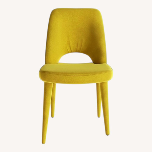 Used Yellow Fabric Dining Chair for sale on AptDeco