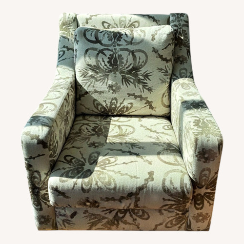 Used White Armchair + Ottoman  for sale on AptDeco