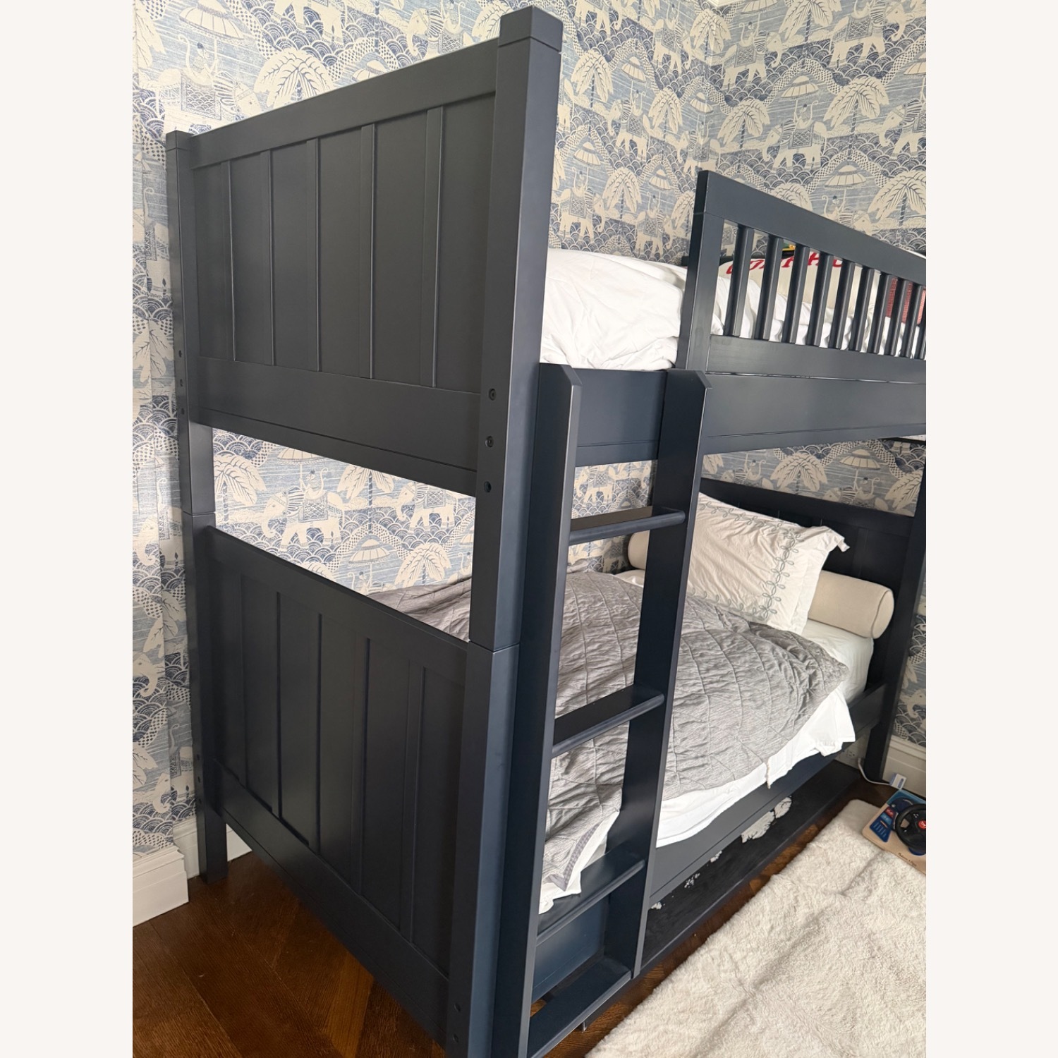 Pottery Barn Kids Camp Blue Wood Bunk Bed - image-2