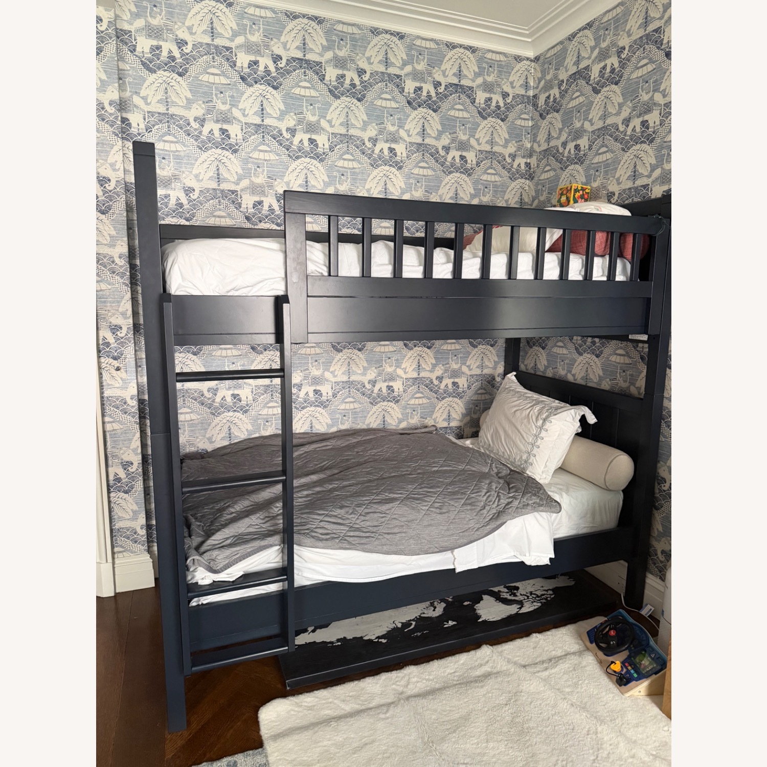 Pottery Barn Kids Camp Blue Wood Bunk Bed - image-5