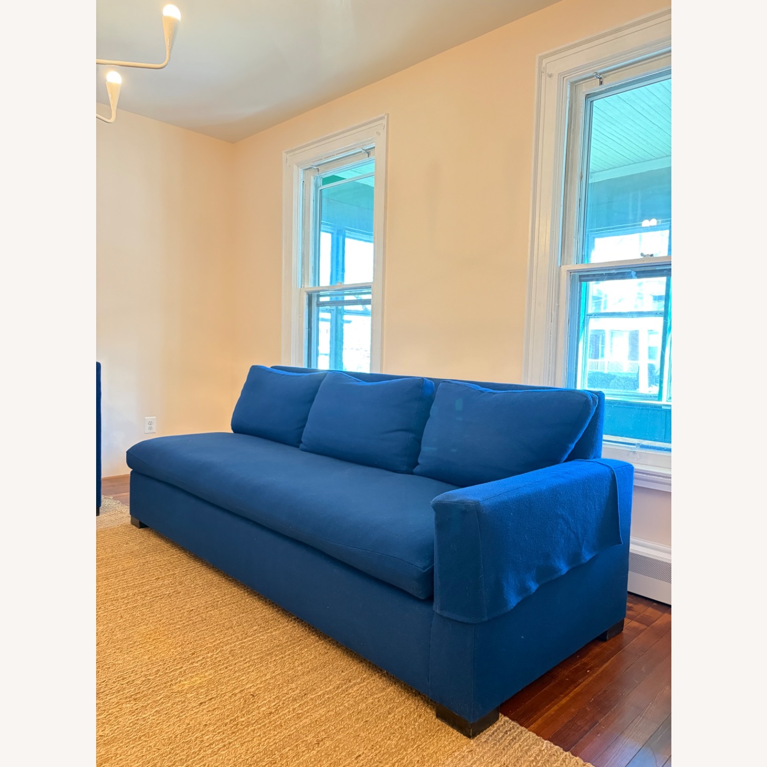 Custom Yves Blue Wool Sofa - image-5