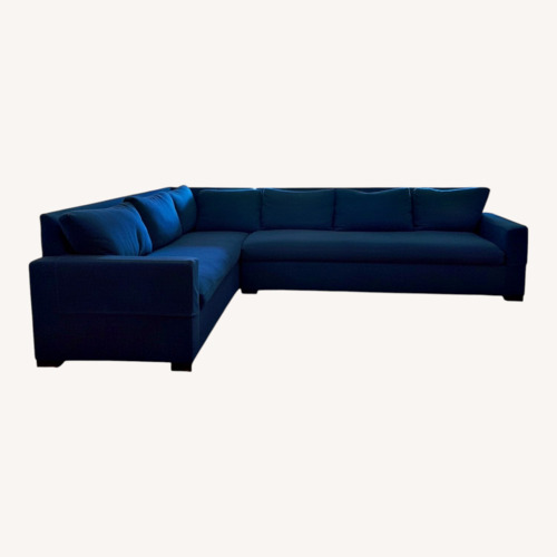 Used Custom Yves Blue Wool Sofa for sale on AptDeco