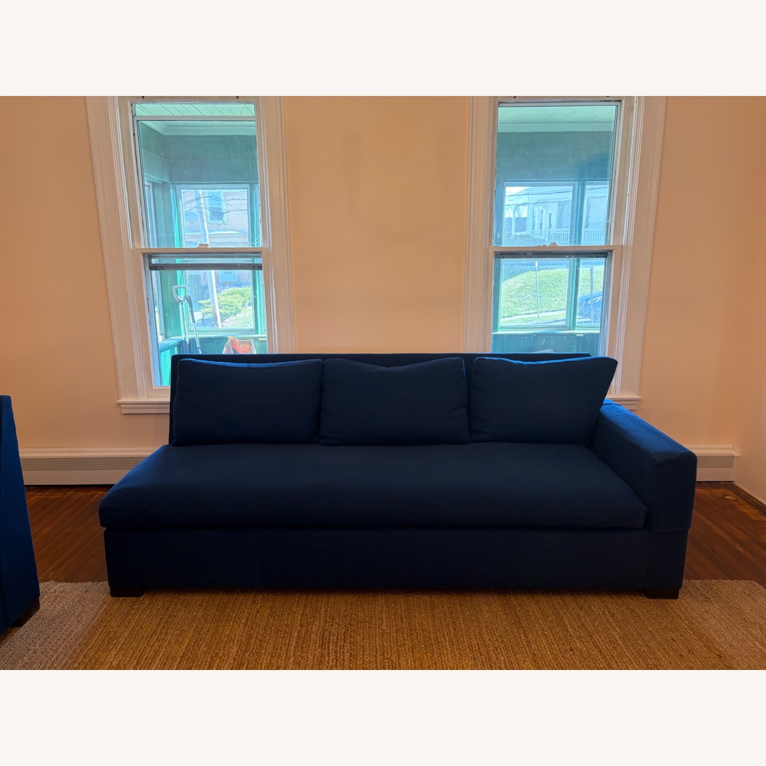 Custom Yves Blue Wool Sofa - image-10