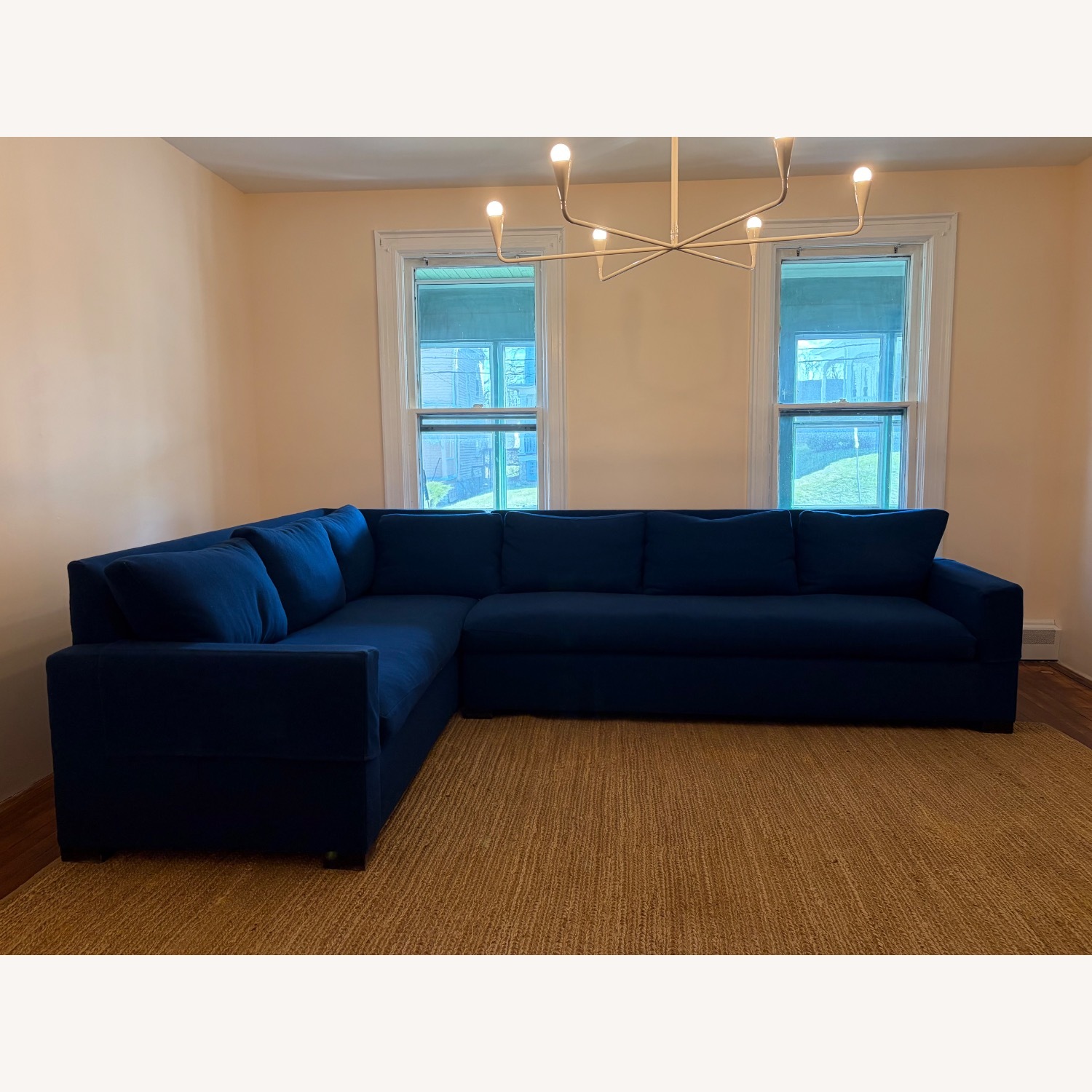 Custom Yves Blue Wool Sofa - image-3