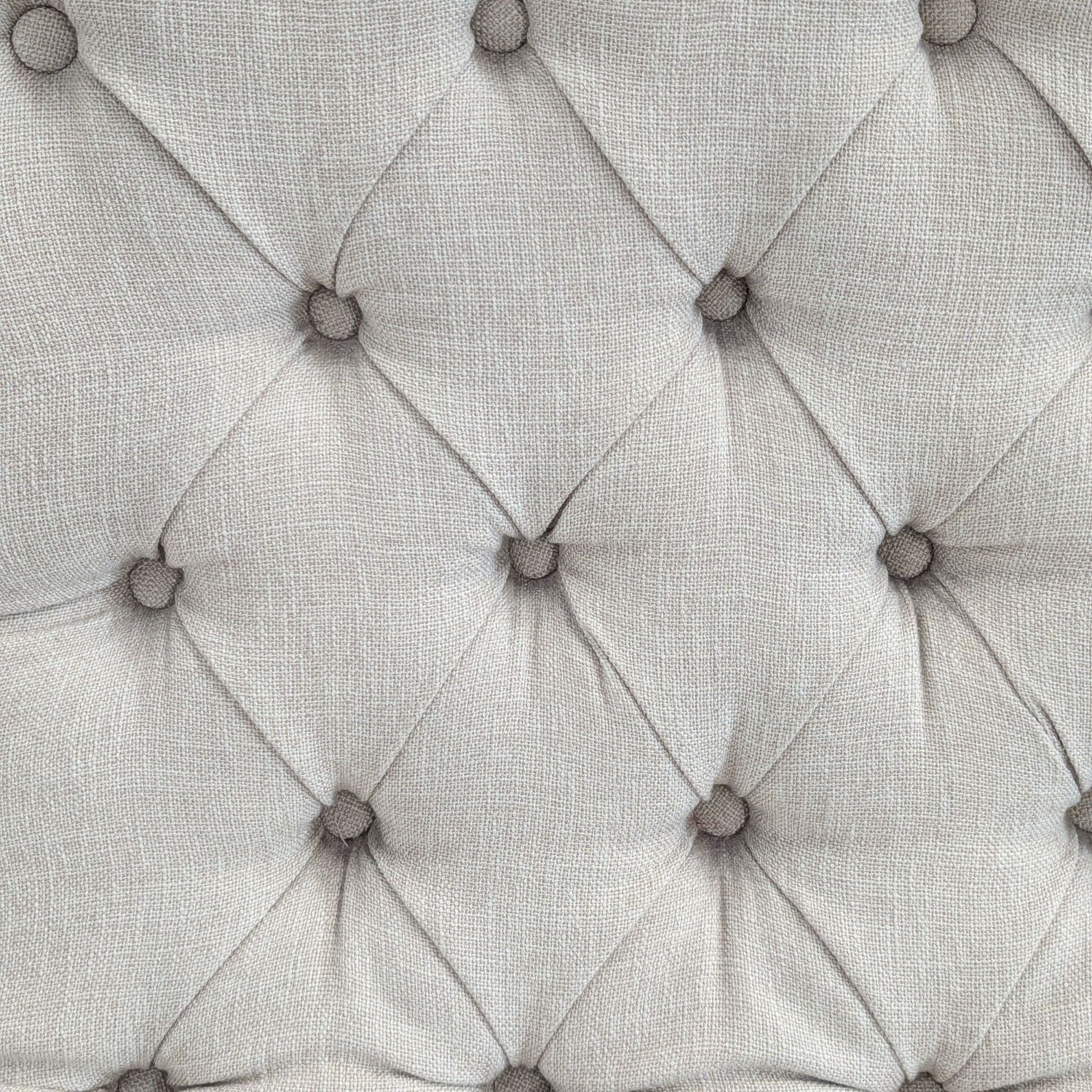 Beige Tufted Armless Lounge Chair with Wooden Legs - image-7