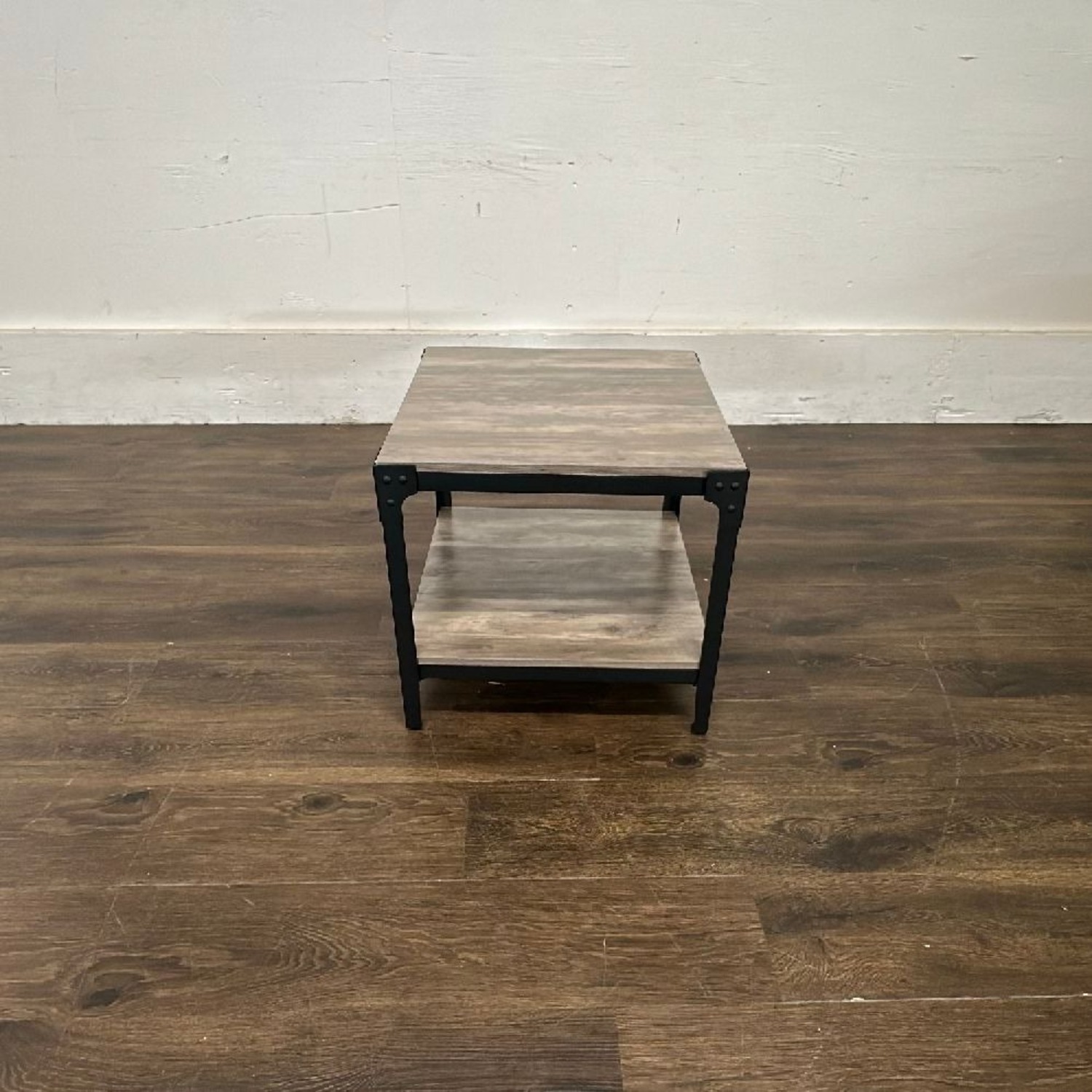 Walker Edison Barnwood Angle Iron Rustic Wood Table - image-9