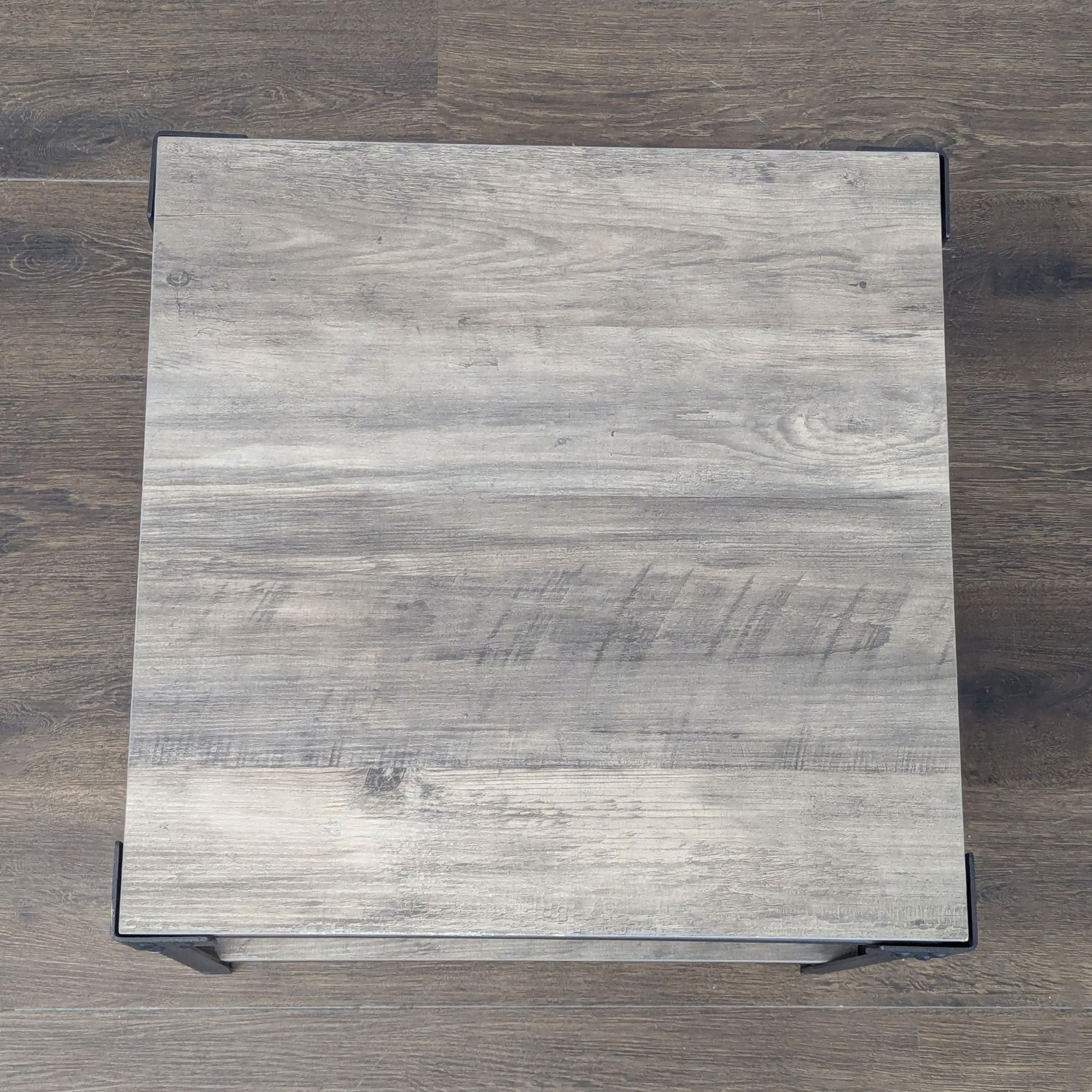 Walker Edison Barnwood Angle Iron Rustic Wood Table - image-6