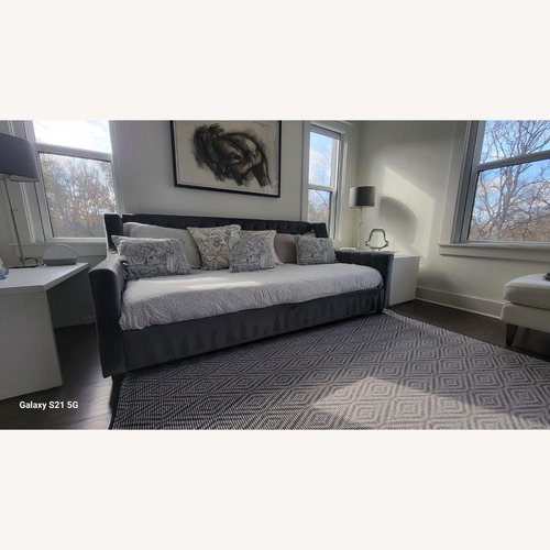 Used Wayfair Lenvil Canora Dark Gray Fabric Daybed for sale on AptDeco