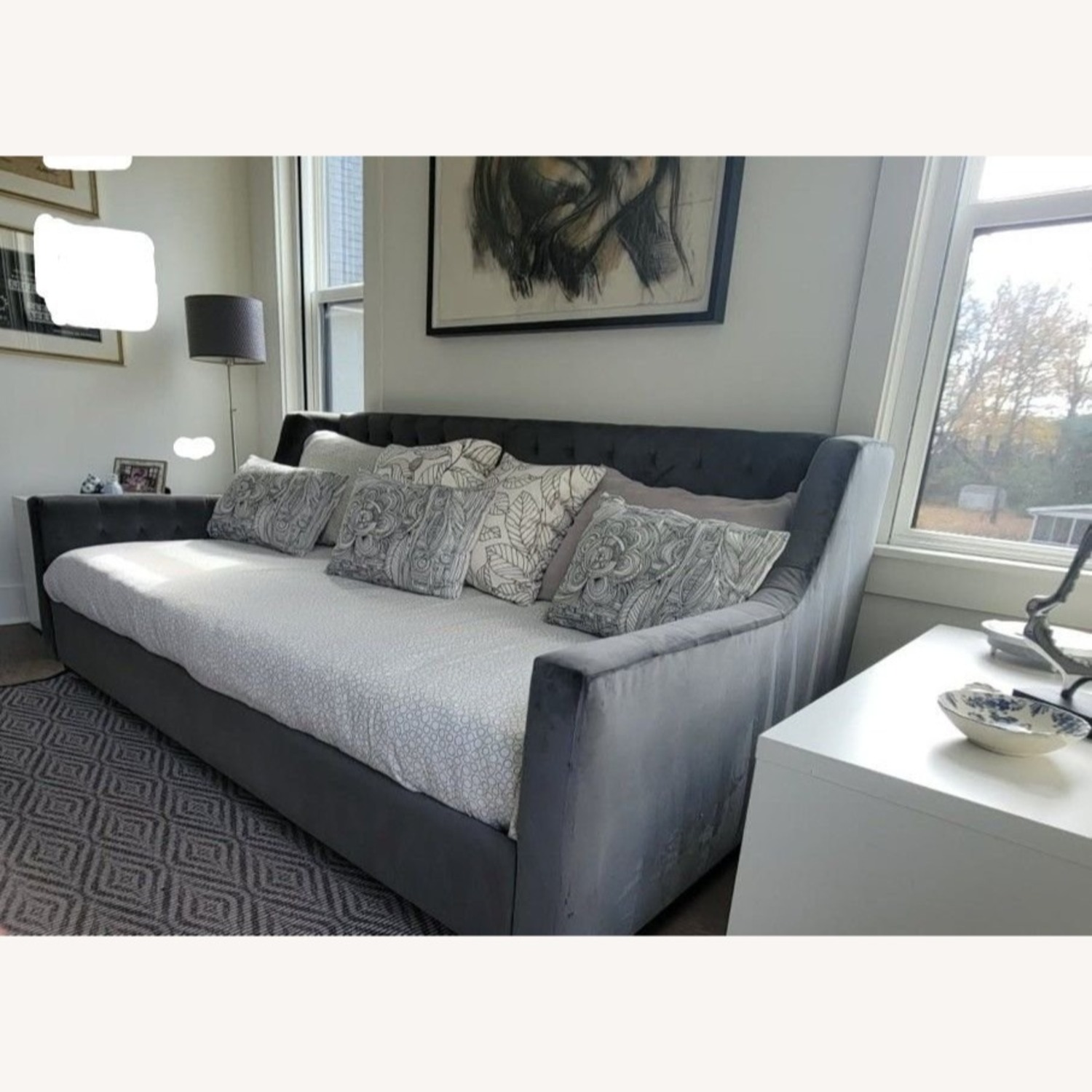 Wayfair Lenvil Canora Dark Gray Fabric Daybed - image-7