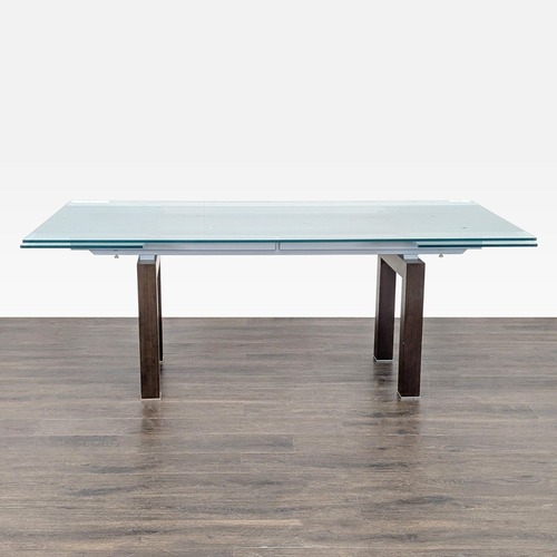 Used Glass Top Expandable Dining Table for sale on AptDeco