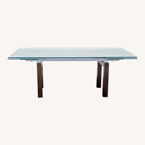Used Glass Top Expandable Dining Table for sale on AptDeco