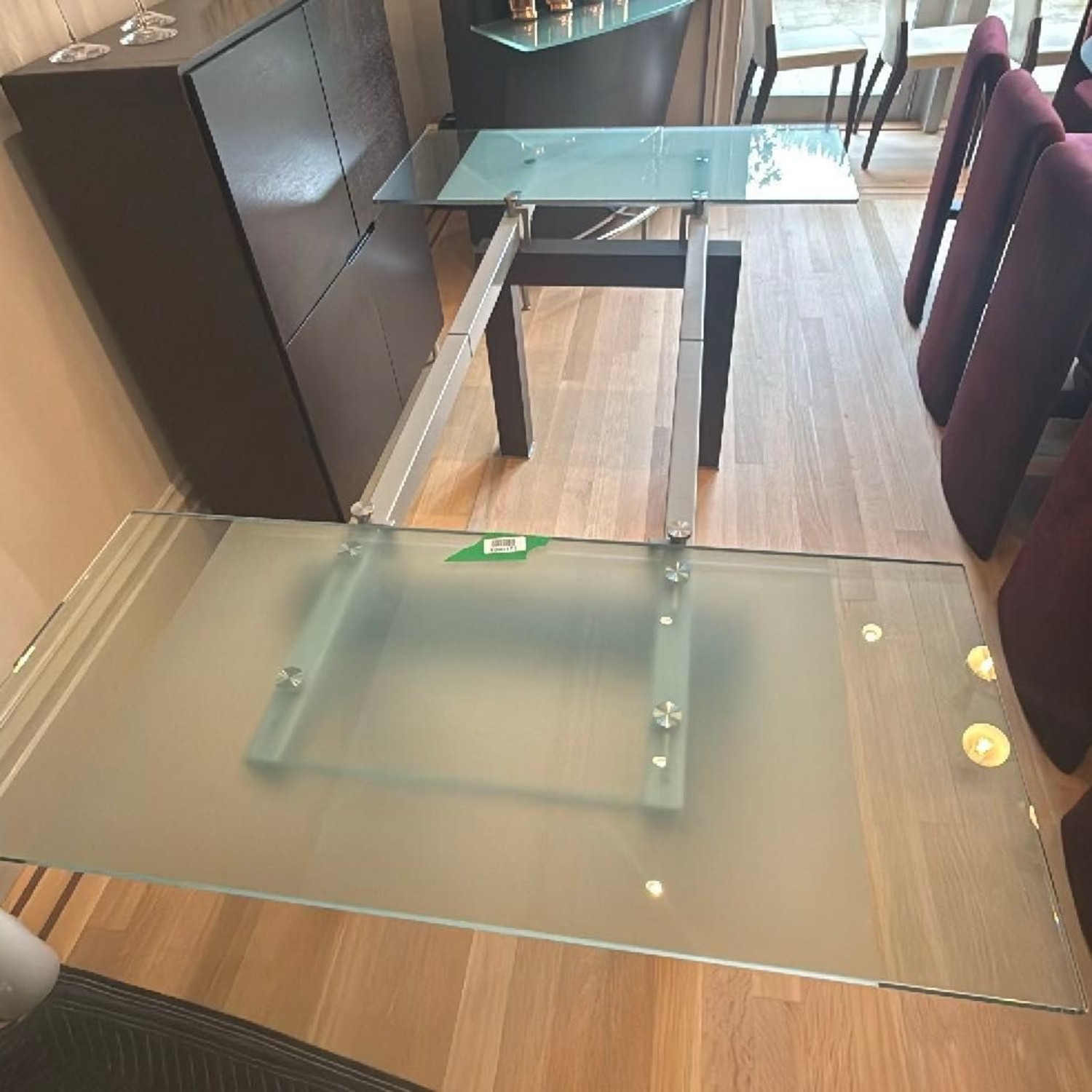Glass Top Expandable Dining Table - image-9