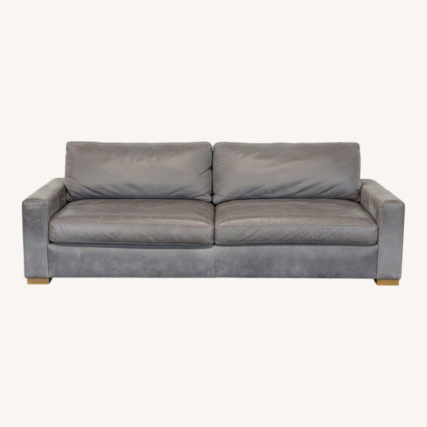 Restoration Hardware Maxwell 3-Seat Modern Leather Sofa - image-0