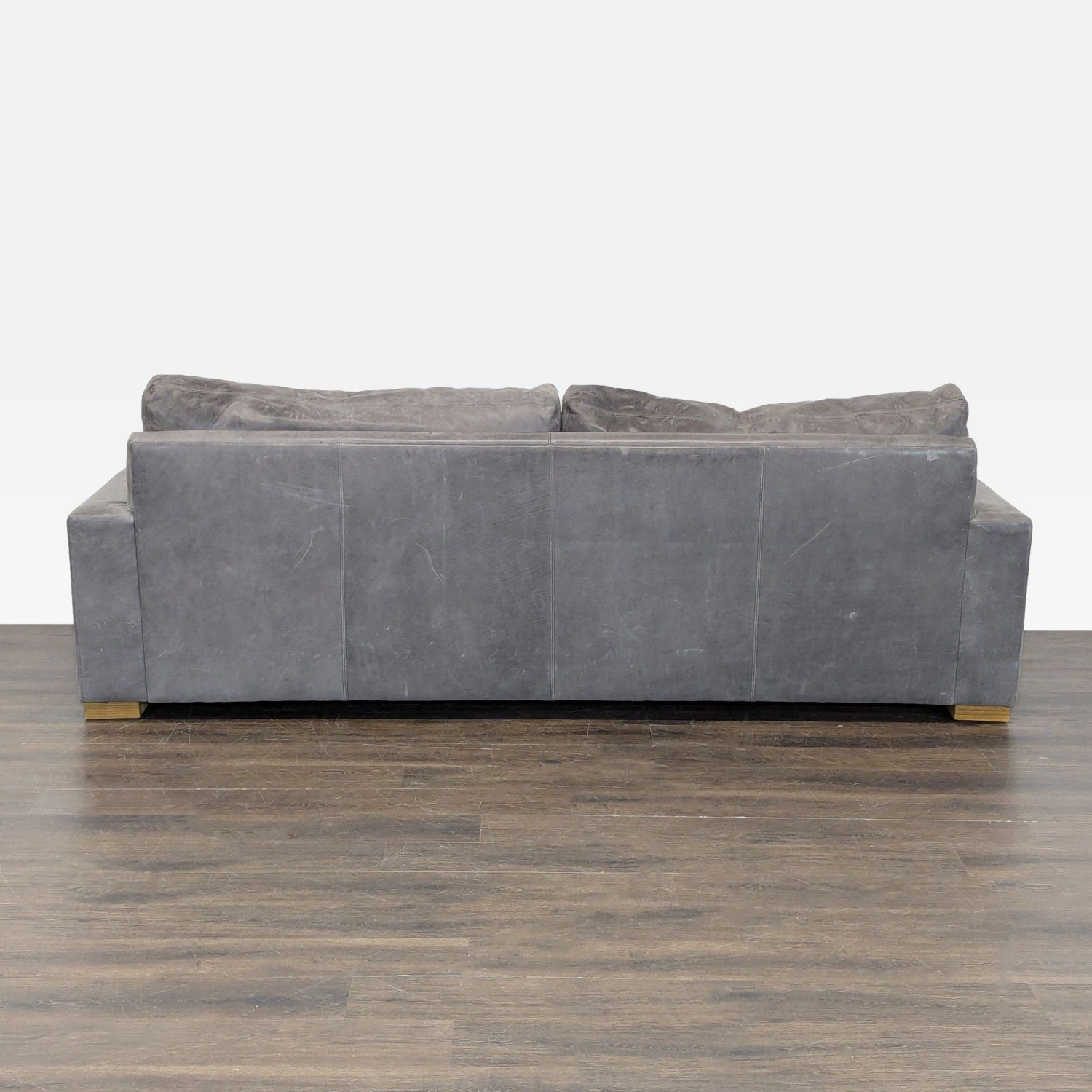 Restoration Hardware Maxwell 3-Seat Modern Leather Sofa - image-4