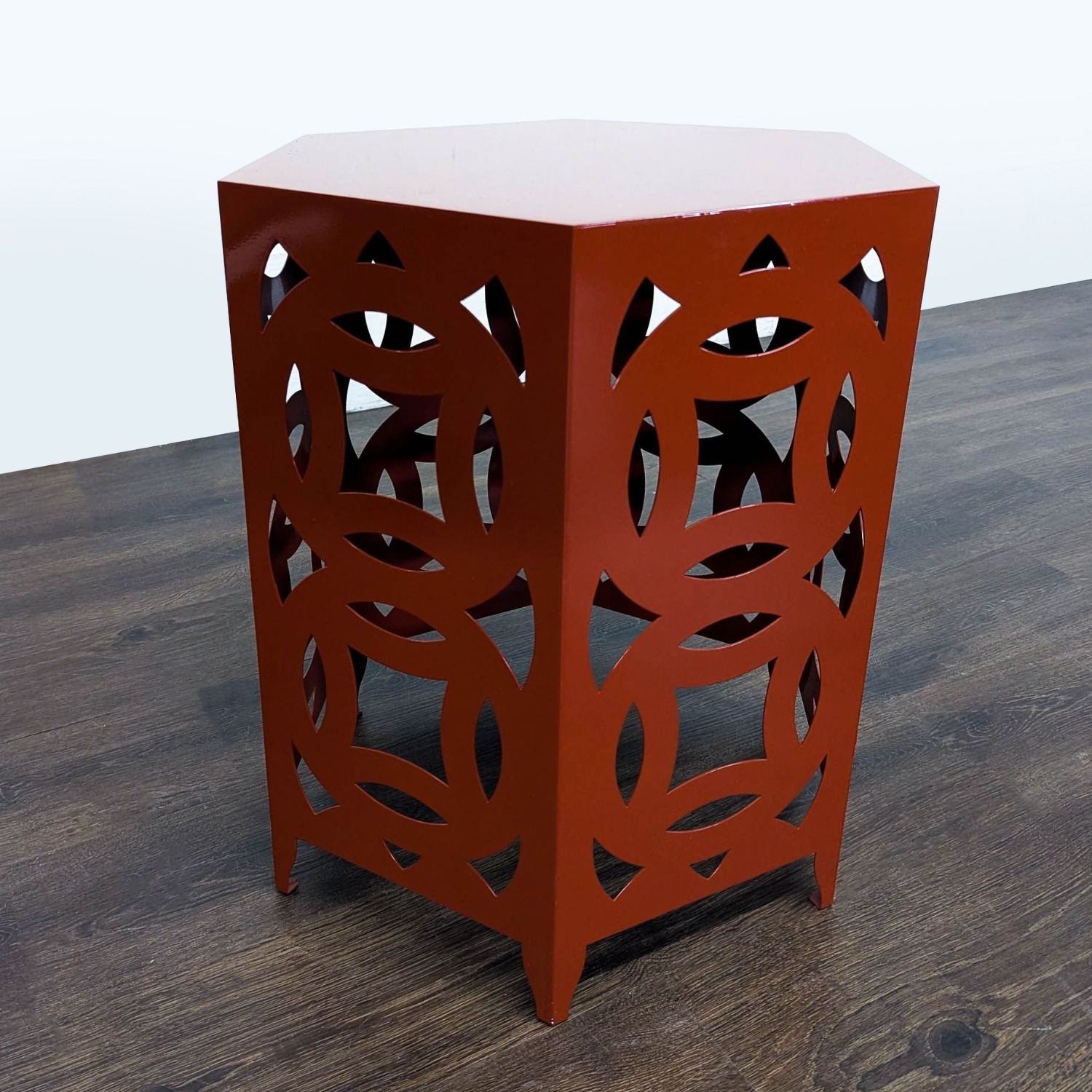 Metal Hexagonal Accent Table - image-5