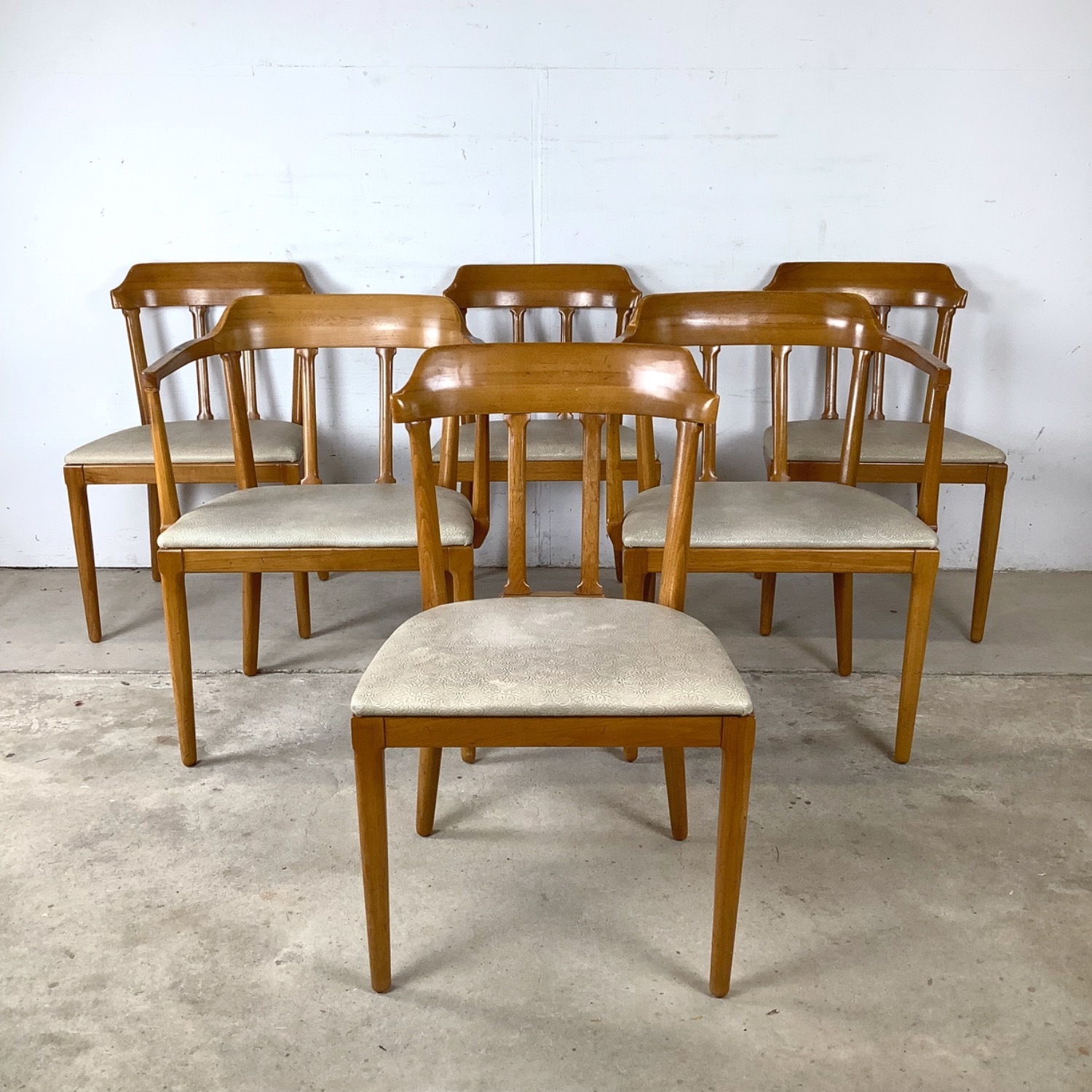 Set of Six Mid-Century Walnut Dining Chairs - image-25