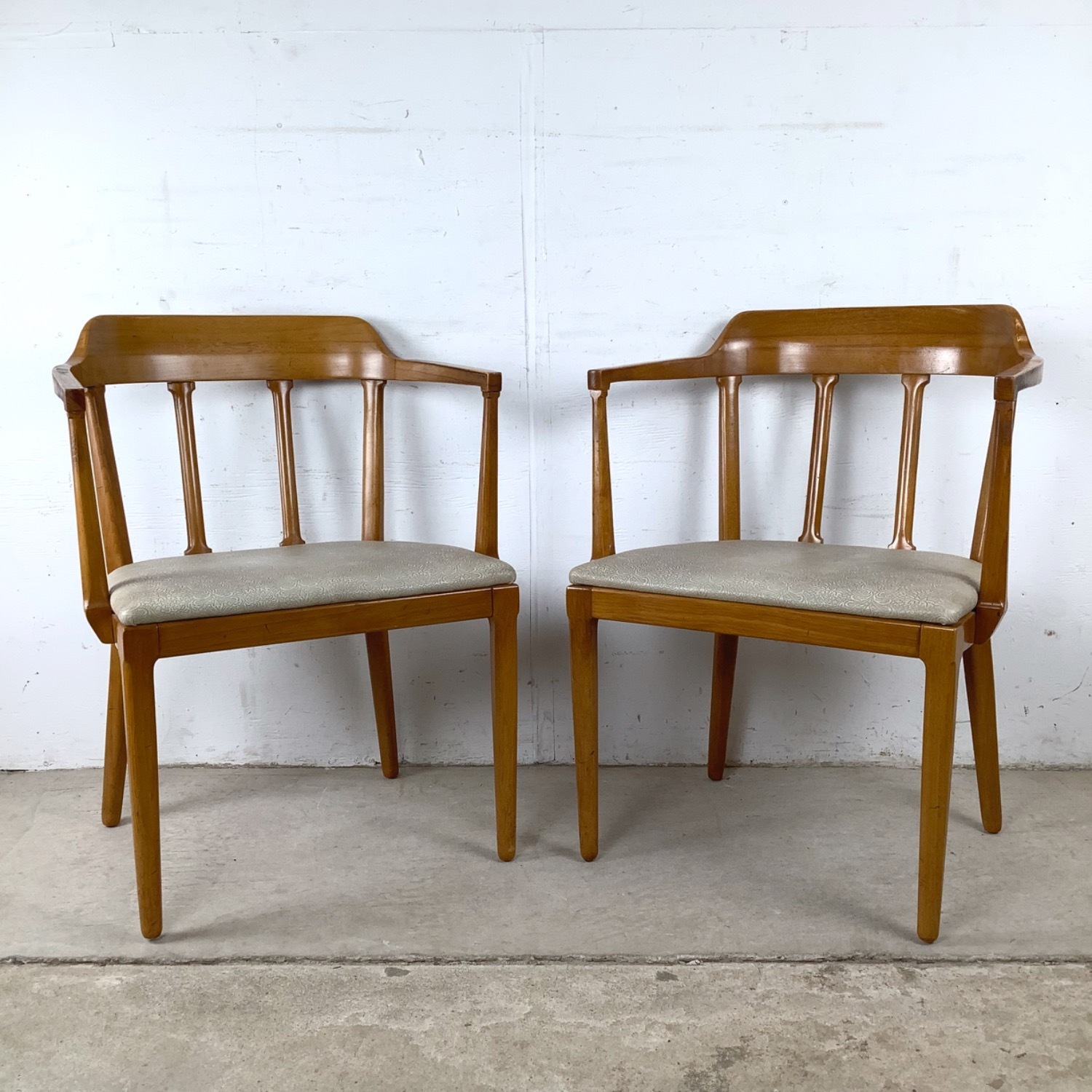 Set of Six Mid-Century Walnut Dining Chairs - image-8