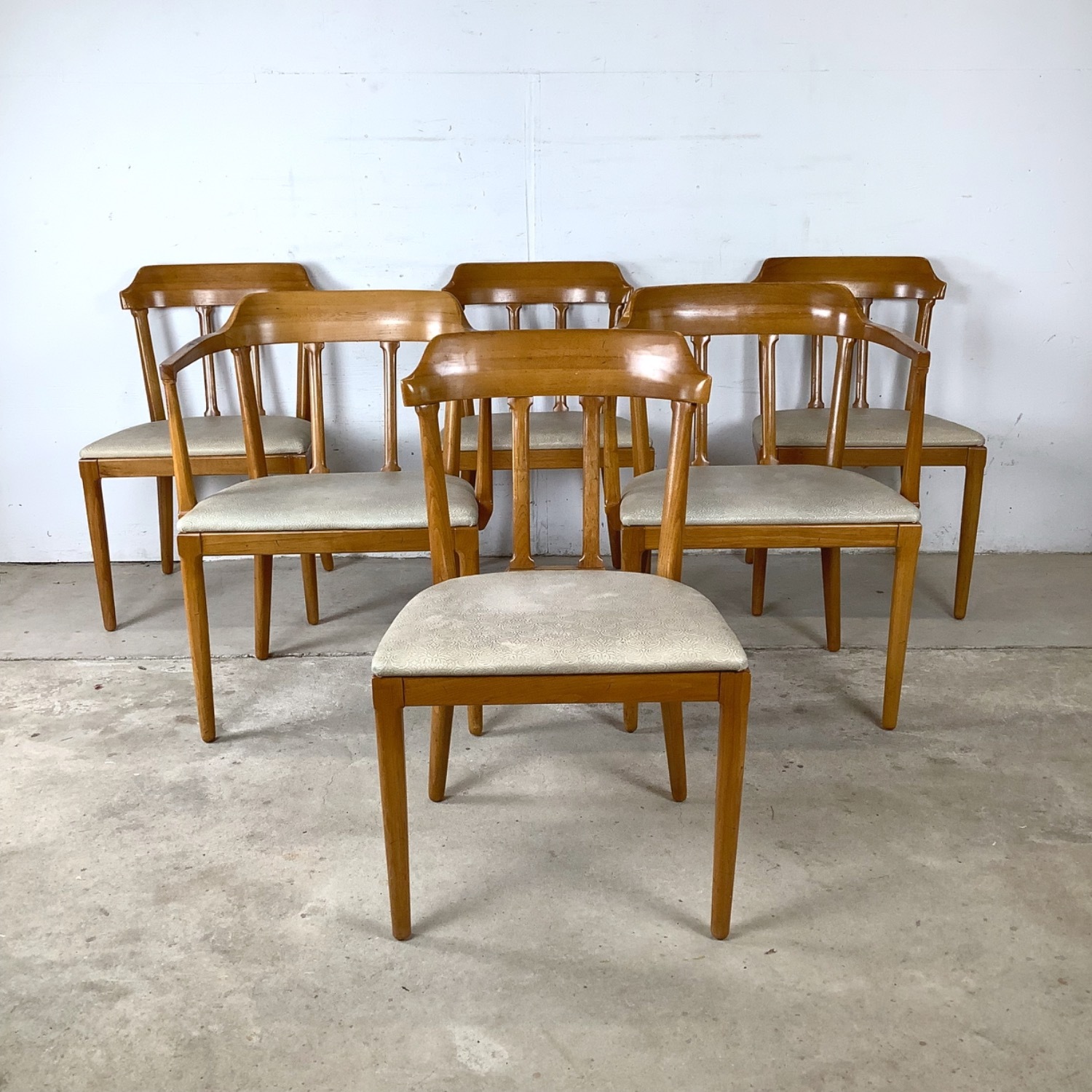 Set of Six Mid-Century Walnut Dining Chairs - image-1